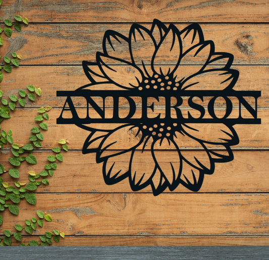 Metal Sunflower Sign - Personalized